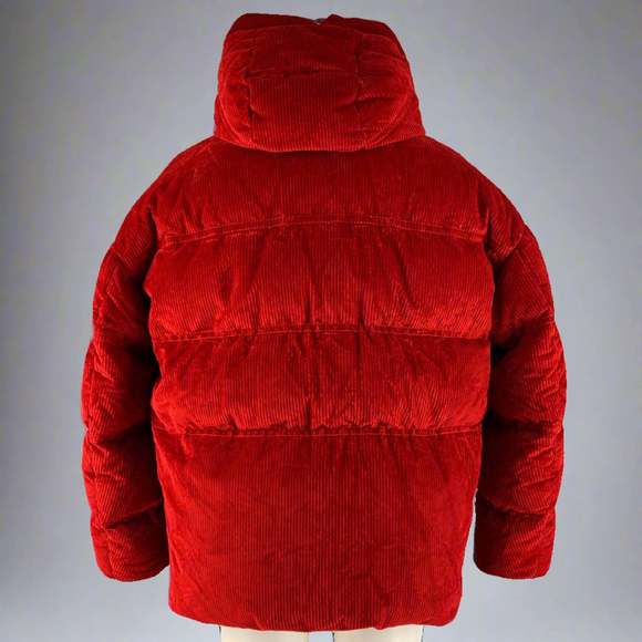 MONCLER GRENOBLE Red Corduroy Cotton Hooded Jacket - Picture 4 of 10